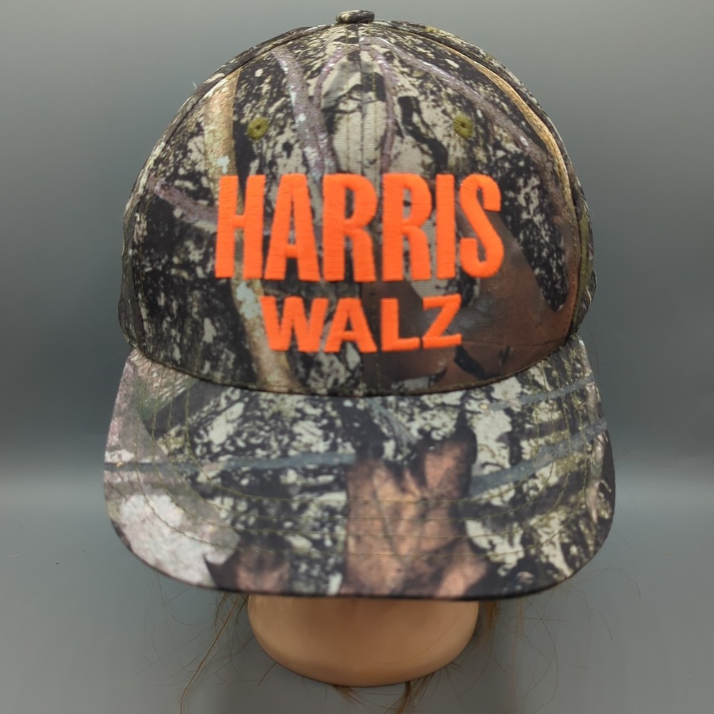 Harris Walz Official Campaign Camo Hat Cap Made In USA Union Made Strapback